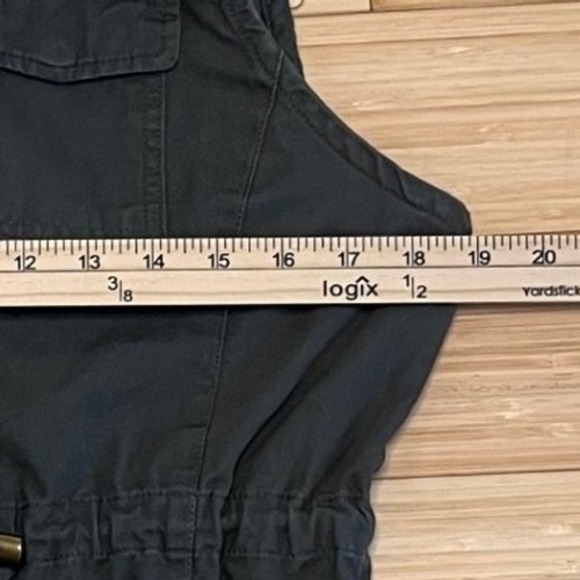 Sebby Army Green Utility Cargo Vest Size Medium Zip Up W/ Drawstring Waist‎ - Picture 5 of 7